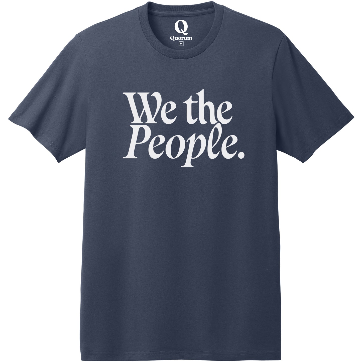 "We the People." Quorum Heavyweight Recycled Cotton Tee editorial print in Night Sky Navy