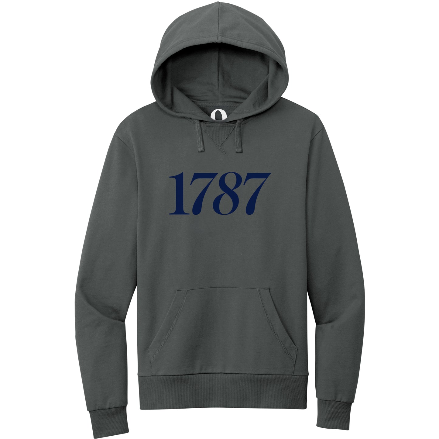 "1787." Quorum Pullover Hoodie front print in Terrain Grey