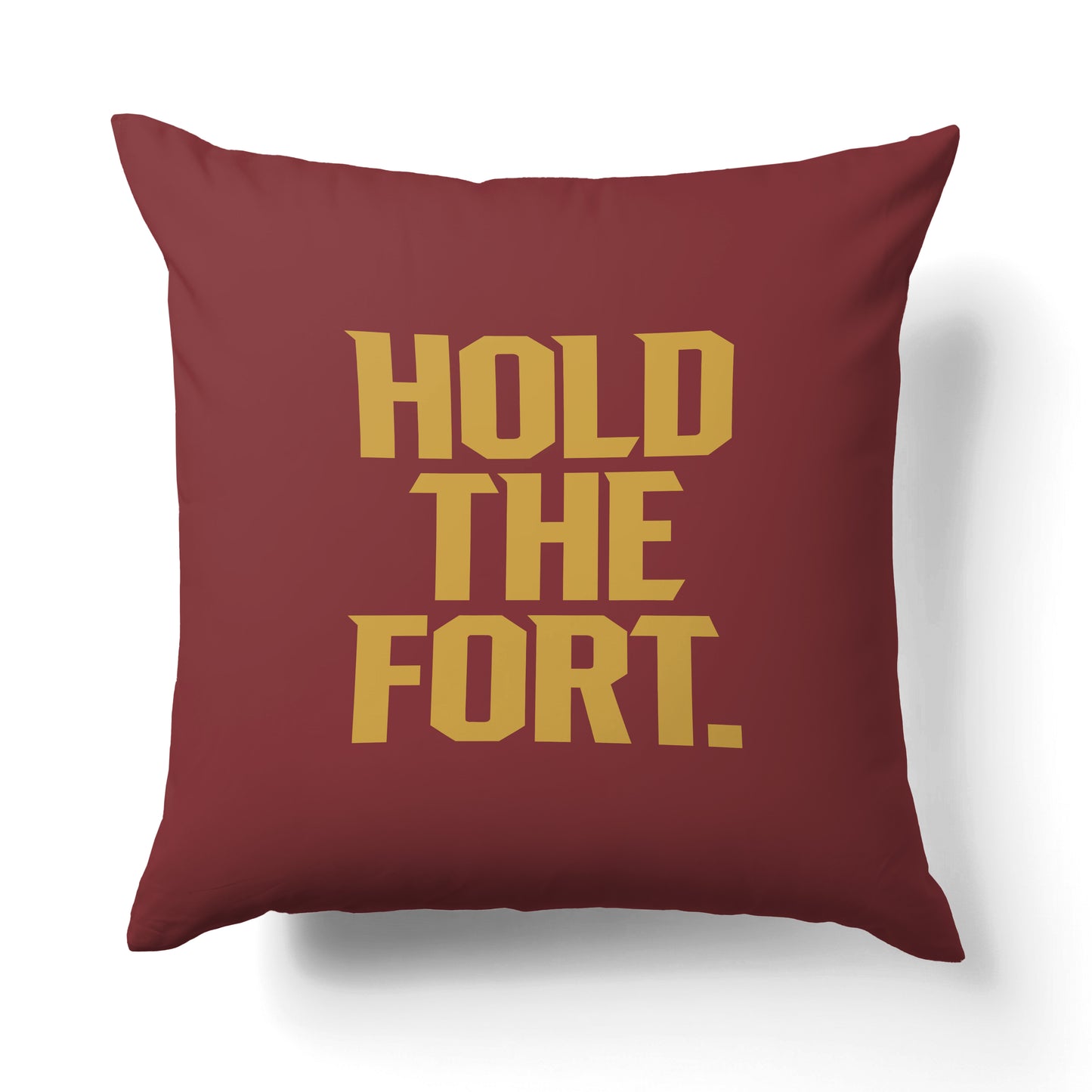 "Hold the fort." — Quorum Pillow on Union Brick canvas
