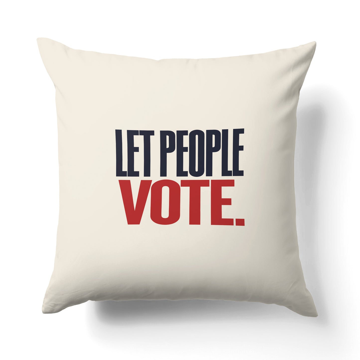 "Let people vote." — Quorum Pillow on Penguin Red canvas