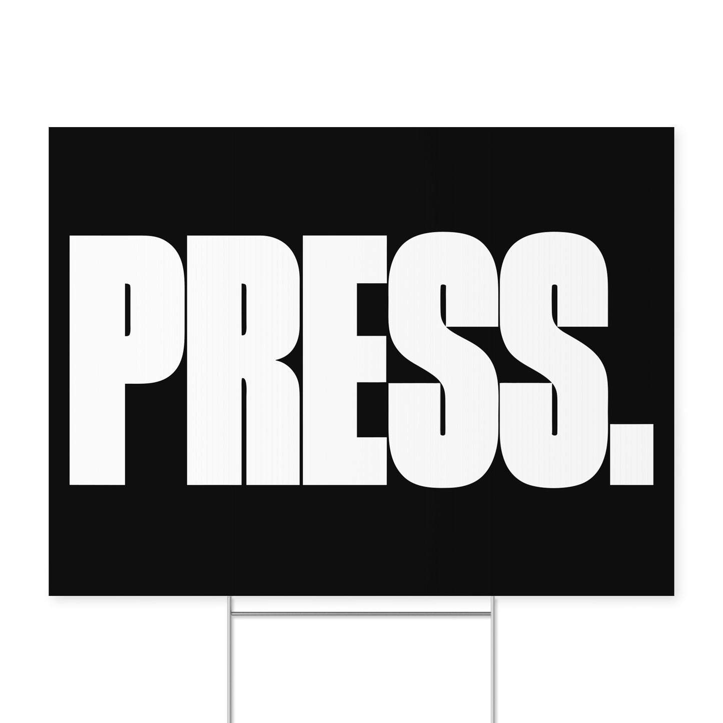 Press. — Quorum yard sign on coroplast with metal H-stake