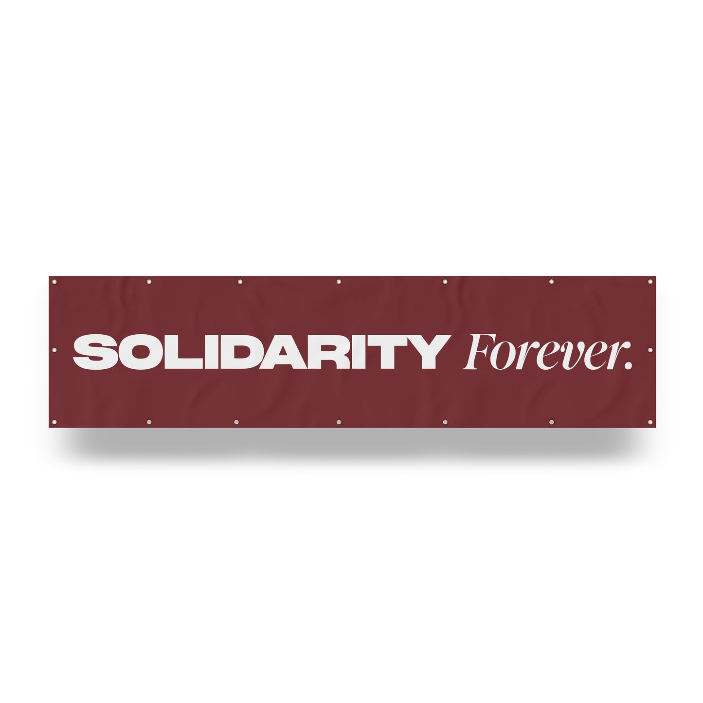 "Solidarity Forever." — Quorum vinyl banner