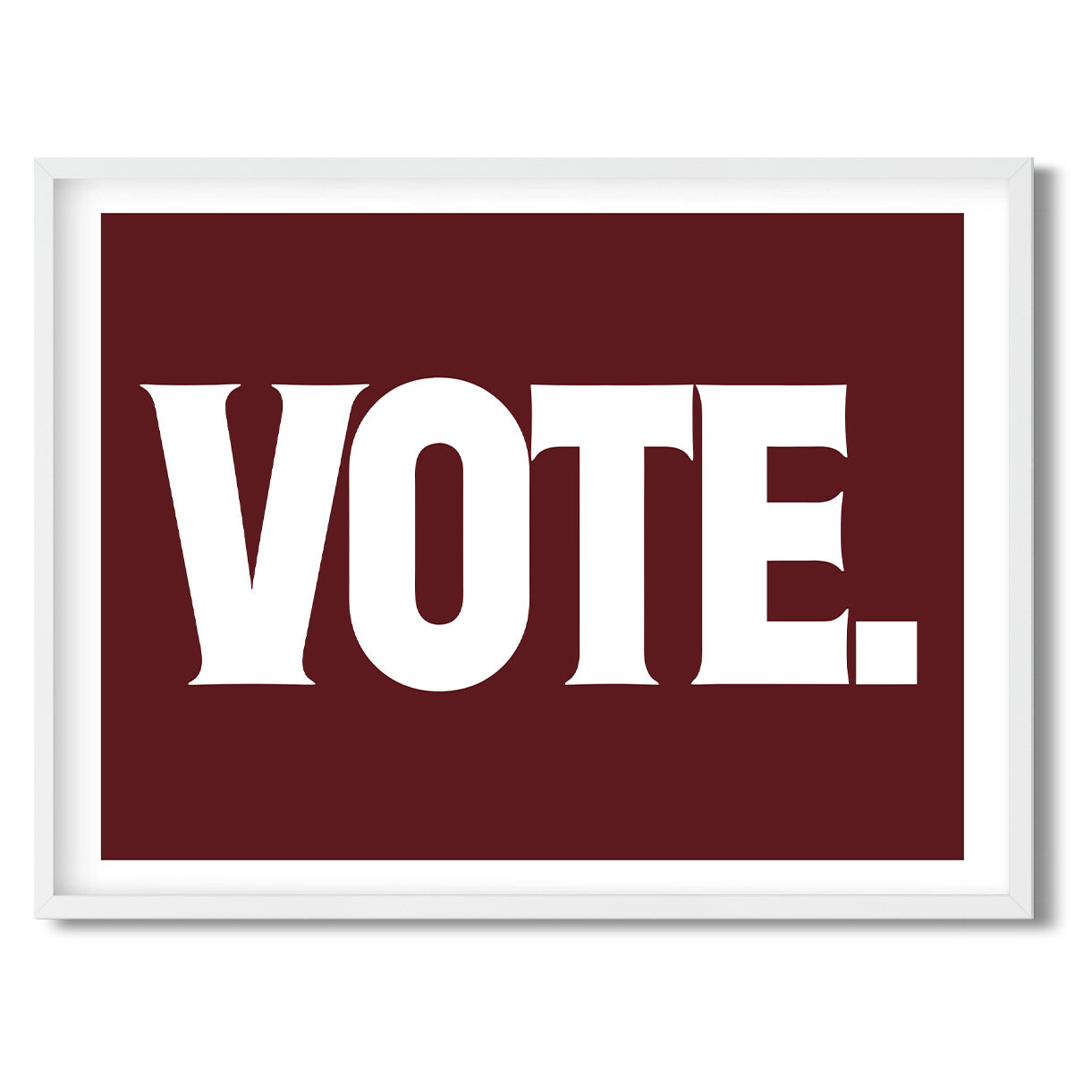 Vote. — Quorum framed Sign Print in a white frame on a white background