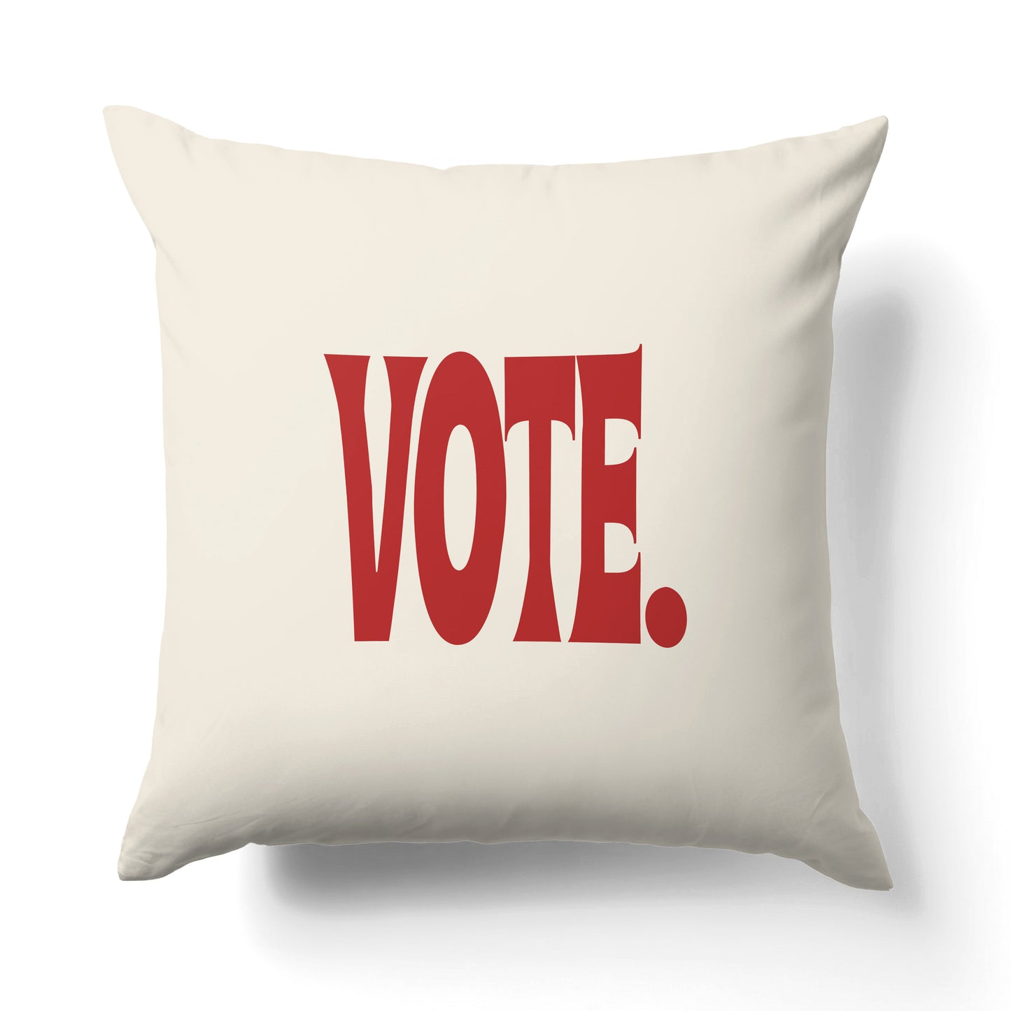 "Vote." — Quorum Pillow on Penguin Red canvas