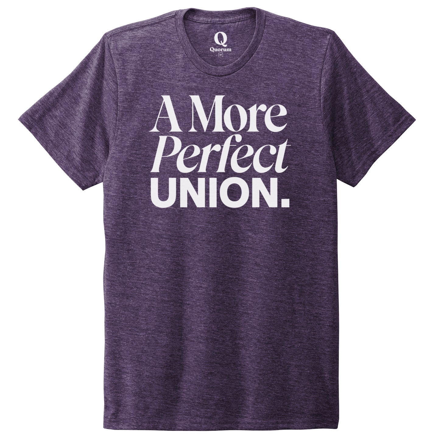 "A More Perfect Union." Quorum Unisex Tri-Blend Tee editorial print in Huckleberry