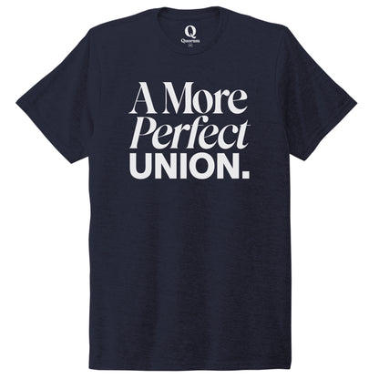"A More Perfect Union." Quorum Unisex Tri-Blend Tee editorial print in Night Sky Navy