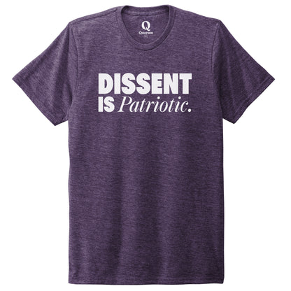 "Dissent is Patriotic." Quorum Unisex Tri-Blend Tee editorial print in Huckleberry