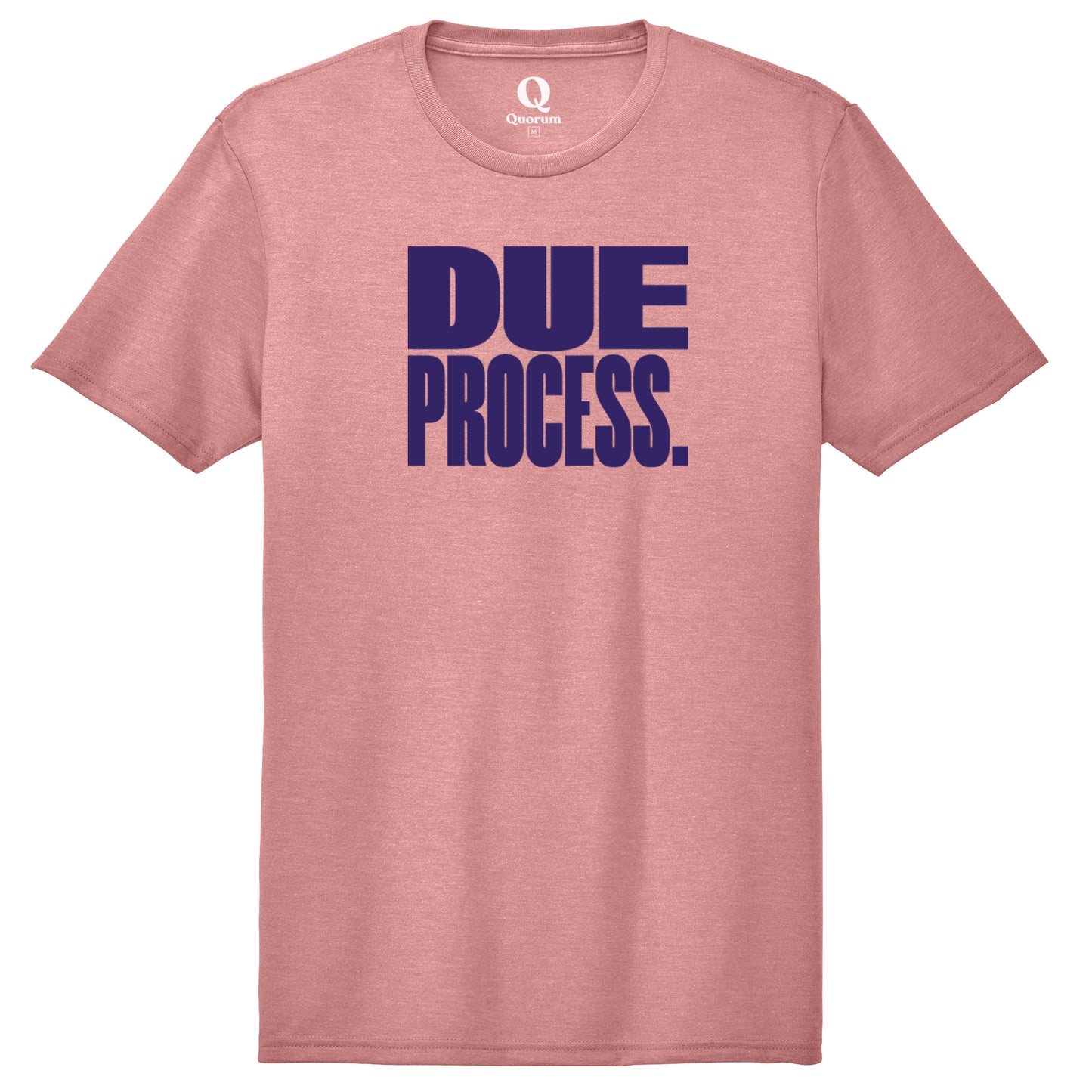 "Due Process." Quorum Unisex Tri-Blend Tee front print in Vintage Rose