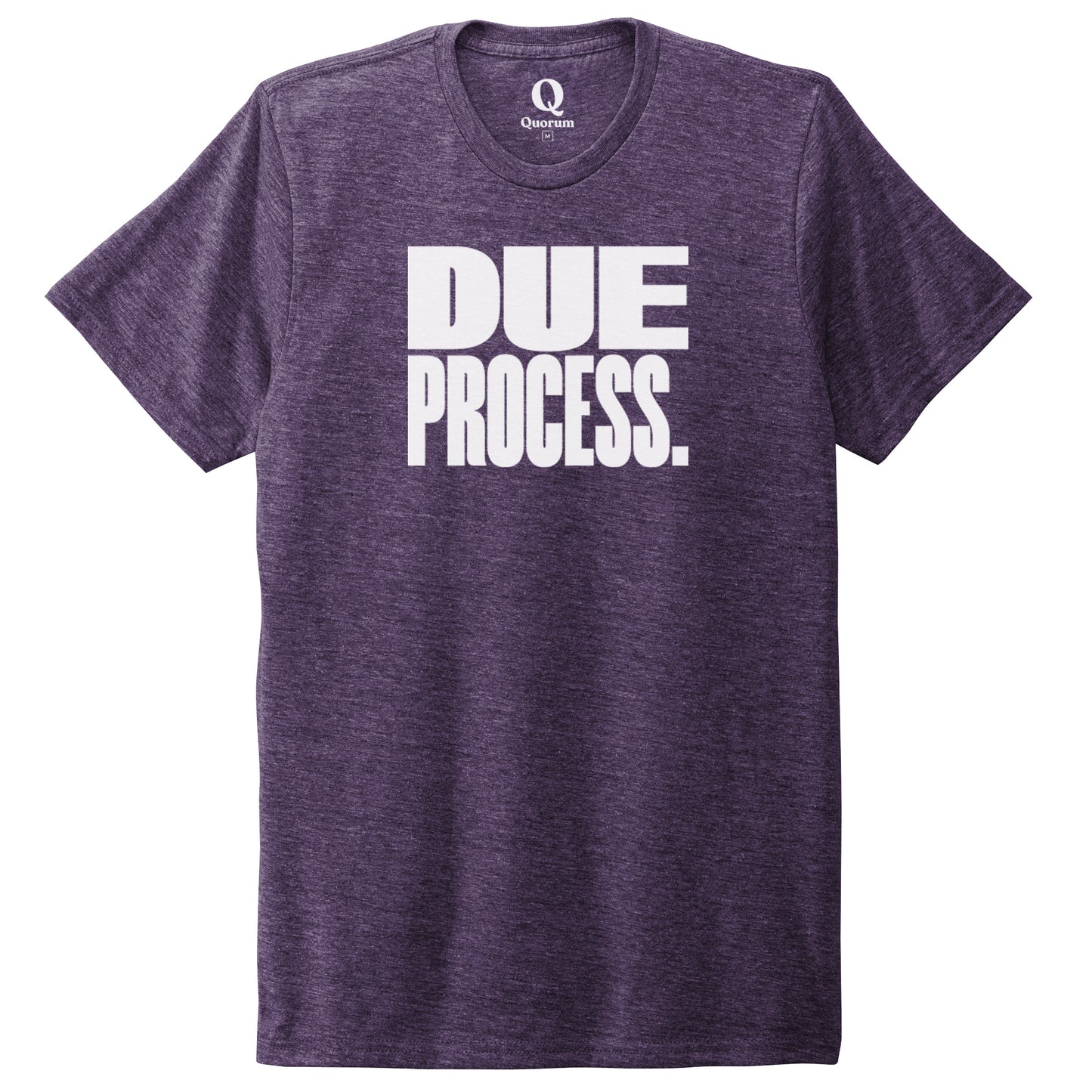 "Due Process." Quorum Unisex Tri-Blend Tee editorial print in Huckleberry