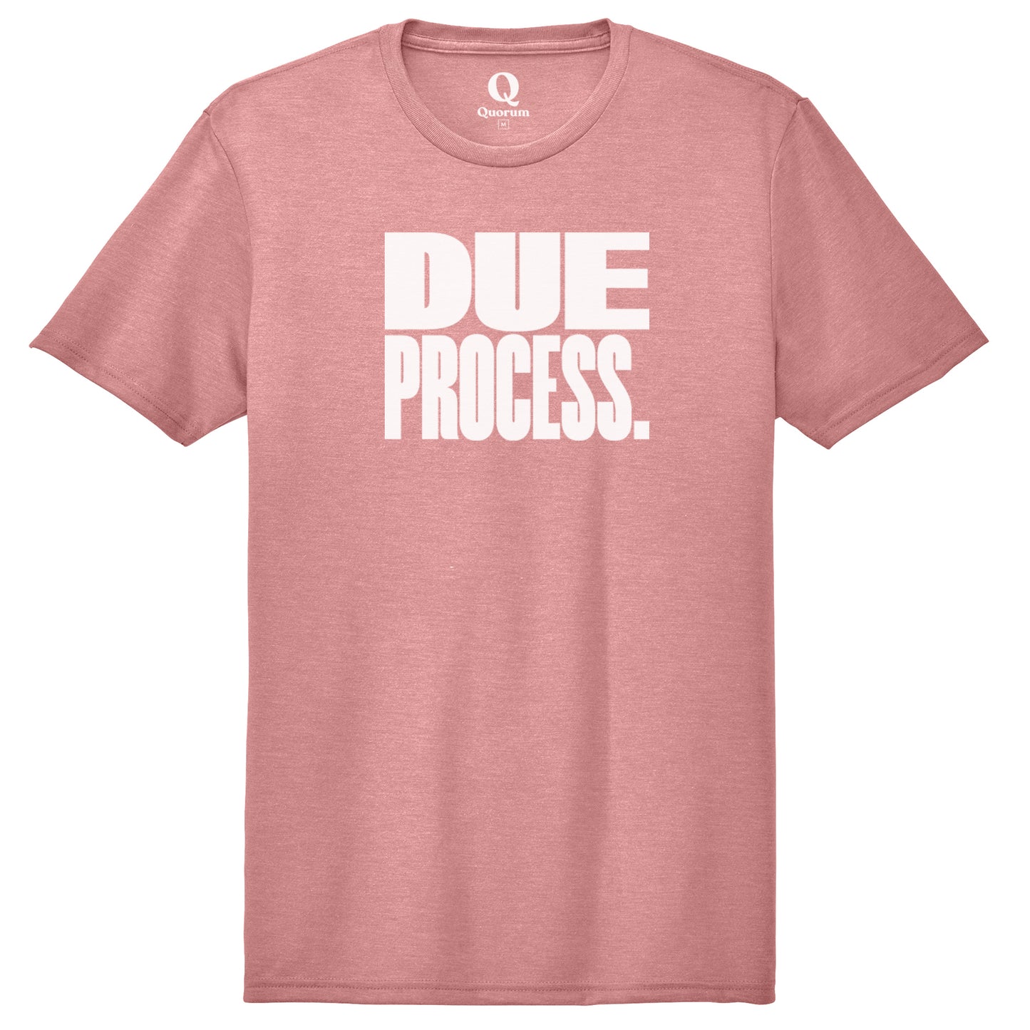 "Due Process." Quorum Unisex Tri-Blend Tee editorial print in Vintage Rose