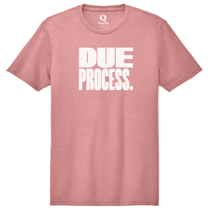 "Due Process." Quorum Unisex Tri-Blend Tee editorial print in Vintage Rose