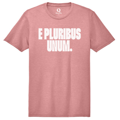 "E Pluribus Unum." Quorum Unisex Tri-Blend Tee editorial print in Vintage Rose