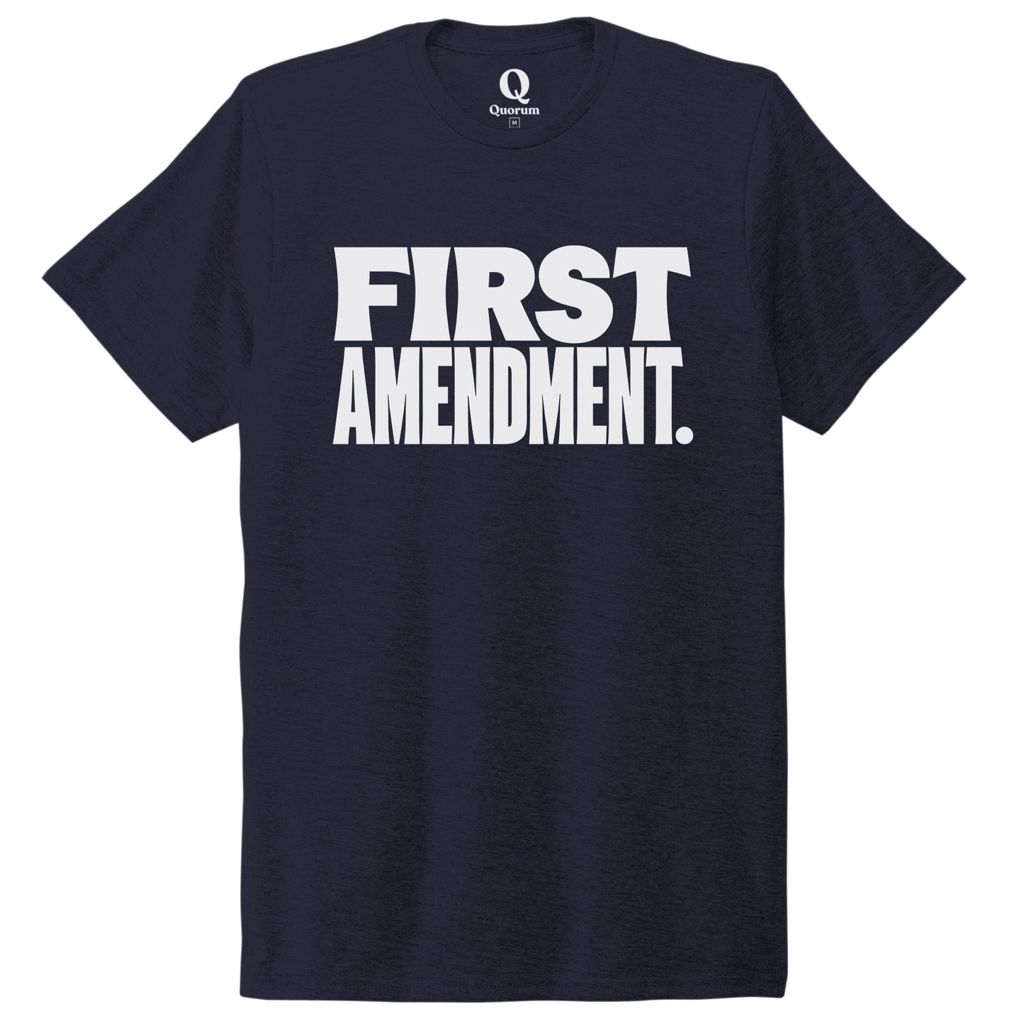 "First Amendment." Quorum Unisex Tri-Blend Tee editorial print in Night Sky Navy
