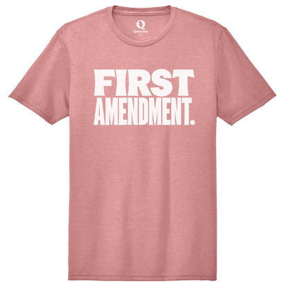 "First Amendment." Quorum Unisex Tri-Blend Tee editorial print in Vintage Rose