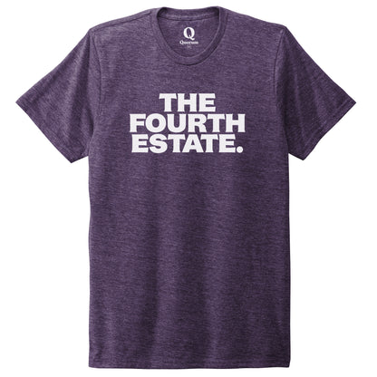 "The Fourth Estate." Quorum Unisex Tri-Blend Tee editorial print in Huckleberry