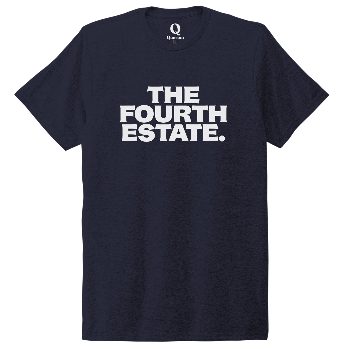 "The Fourth Estate." Quorum Unisex Tri-Blend Tee editorial print in Night Sky Navy