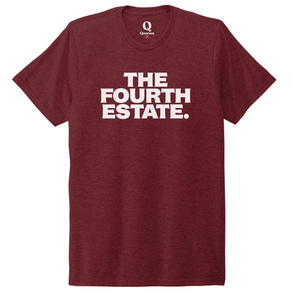 "The Fourth Estate." Quorum Unisex Tri-Blend Tee editorial print in Vino Red
