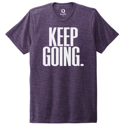 "Keep Going." Quorum Unisex Tri-Blend Tee editorial print in Huckleberry