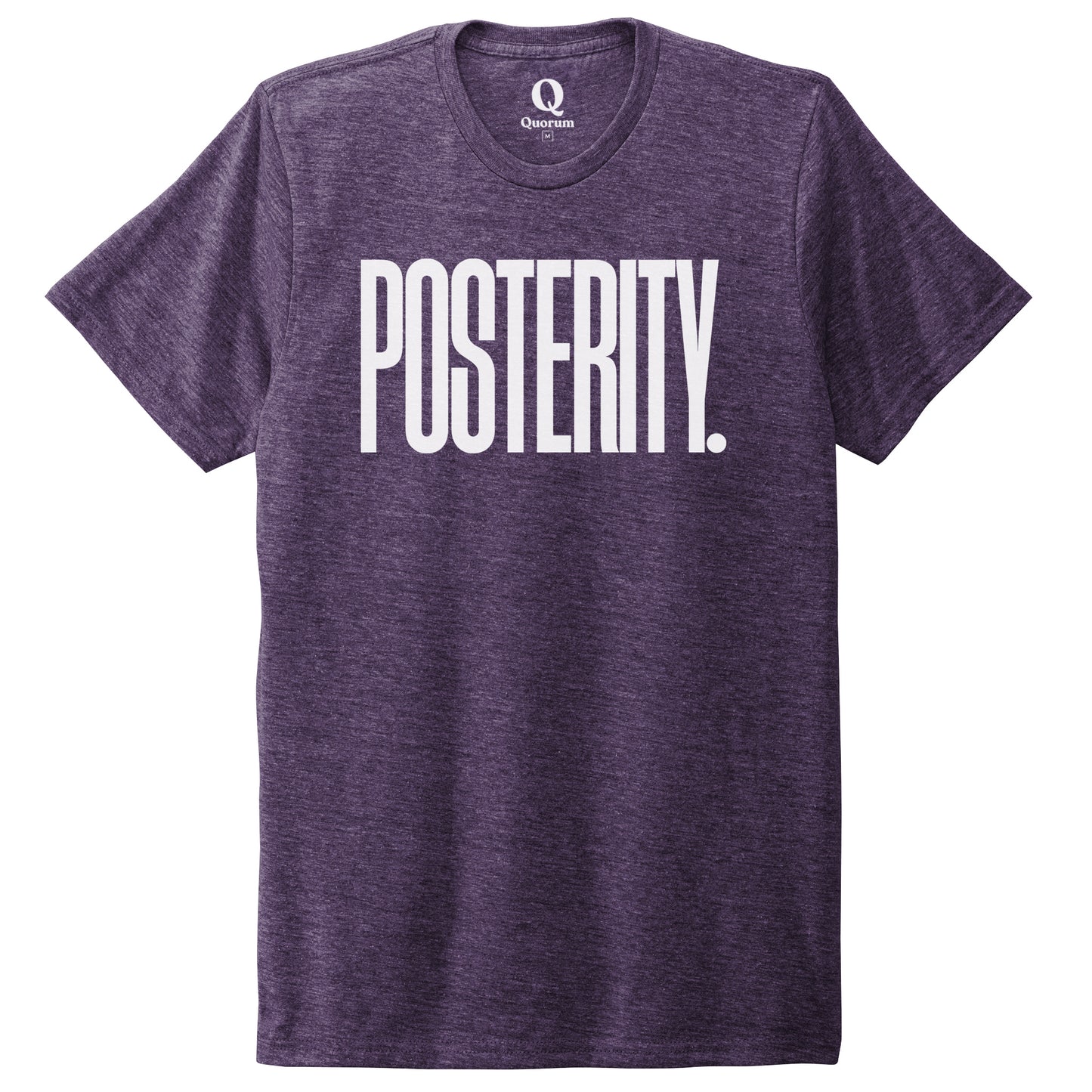 "Posterity." Quorum Unisex Tri-Blend Tee editorial print in Huckleberry