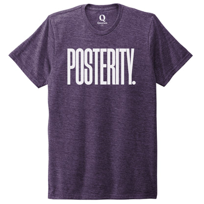 "Posterity." Quorum Unisex Tri-Blend Tee editorial print in Huckleberry