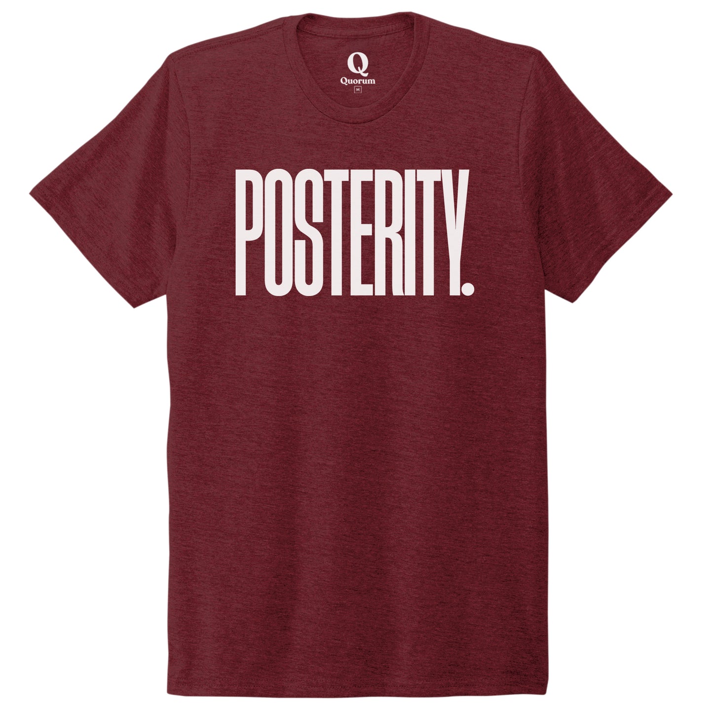 "Posterity." Quorum Unisex Tri-Blend Tee editorial print in Vino Red