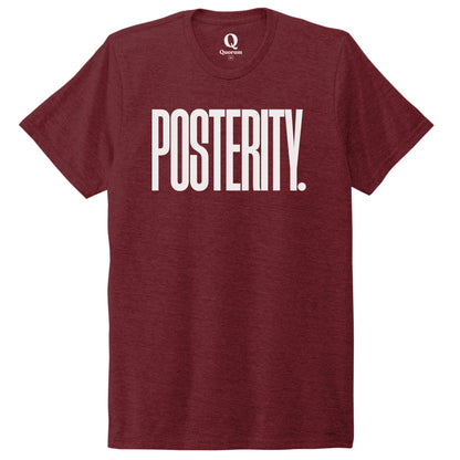 "Posterity." Quorum Unisex Tri-Blend Tee editorial print in Vino Red