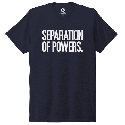 "Separation of Powers." Quorum Unisex Tri-Blend Tee editorial print in Night Sky Navy