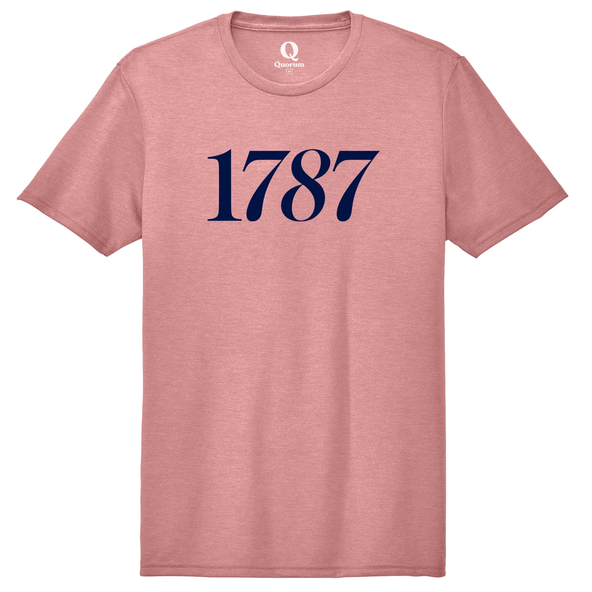 "1787." Quorum Unisex Tri-Blend Tee front print in Vintage Rose