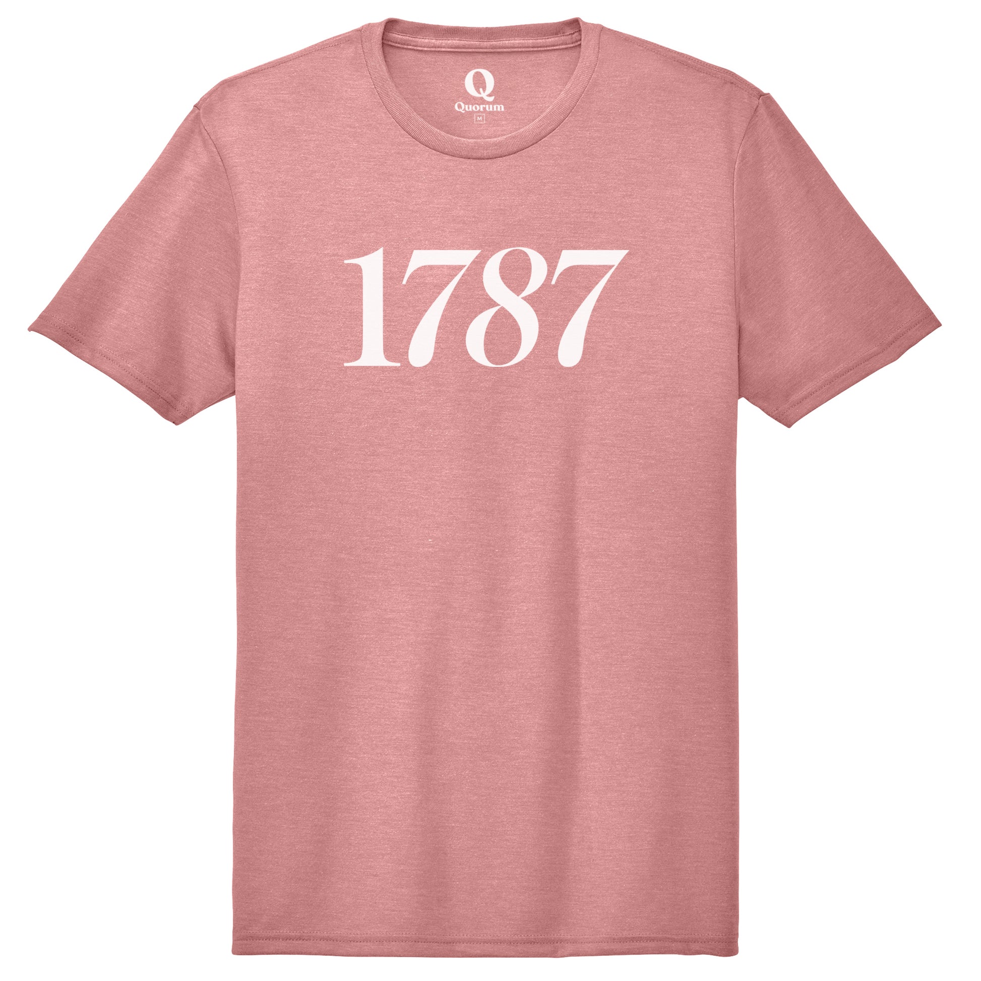 "1787." Quorum Unisex Tri-Blend Tee editorial print in Vintage Rose
