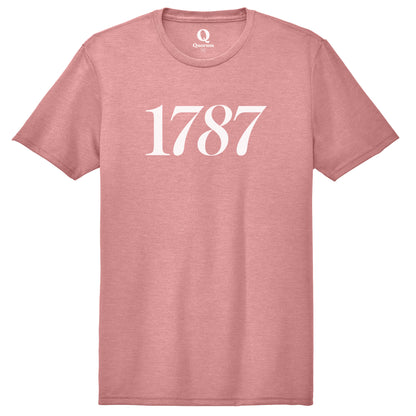 "1787." Quorum Unisex Tri-Blend Tee editorial print in Vintage Rose