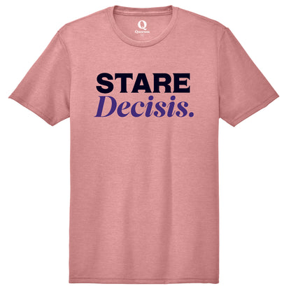 "Stare Decisis." Quorum Unisex Tri-Blend Tee front print in Vintage Rose