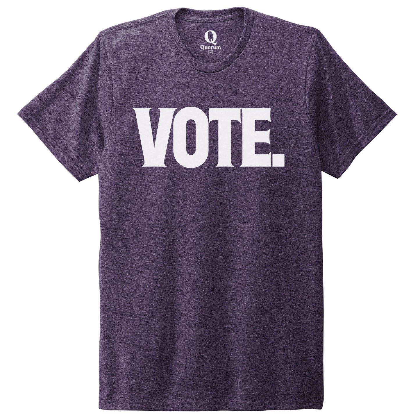 "Vote." Quorum Unisex Tri-Blend Tee editorial print in Huckleberry