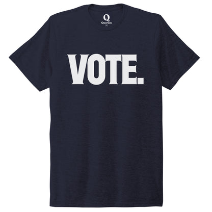 "Vote." Quorum Unisex Tri-Blend Tee editorial print in Night Sky Navy