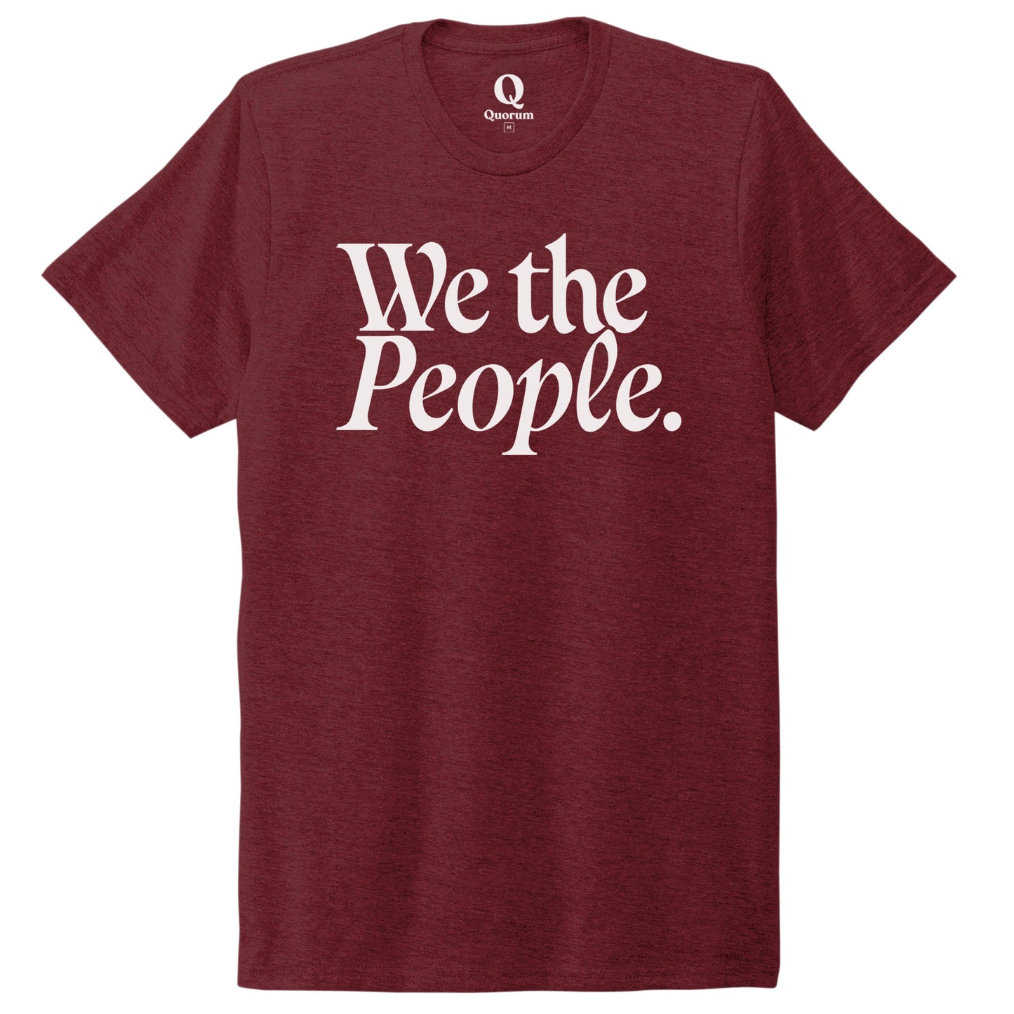 "We the People." Quorum Unisex Tri-Blend Tee editorial print in Vino Red