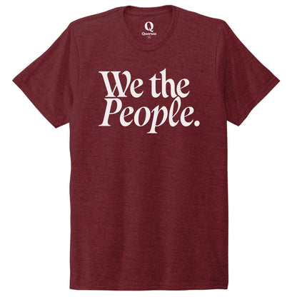 "We the People." Quorum Unisex Tri-Blend Tee editorial print in Vino Red