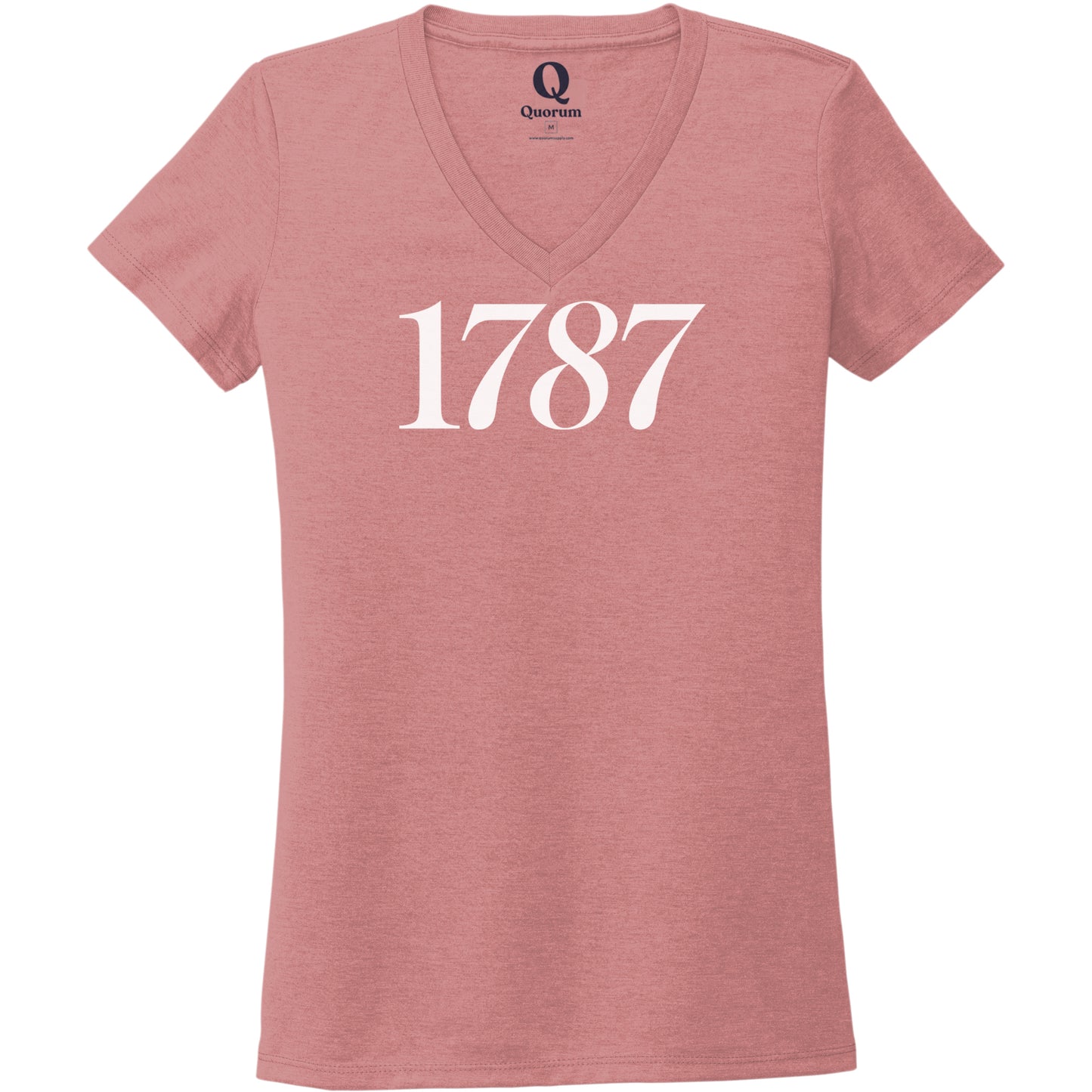 "1787." Quorum Women's Tri-Blend V-Neck editorial print in Vintage Rose