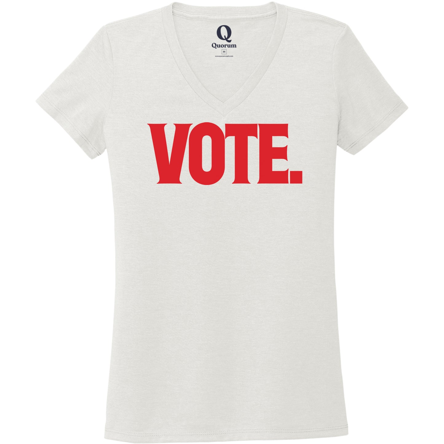 "Vote." Quorum Women's Tri-Blend V-Neck front print in Fairly White