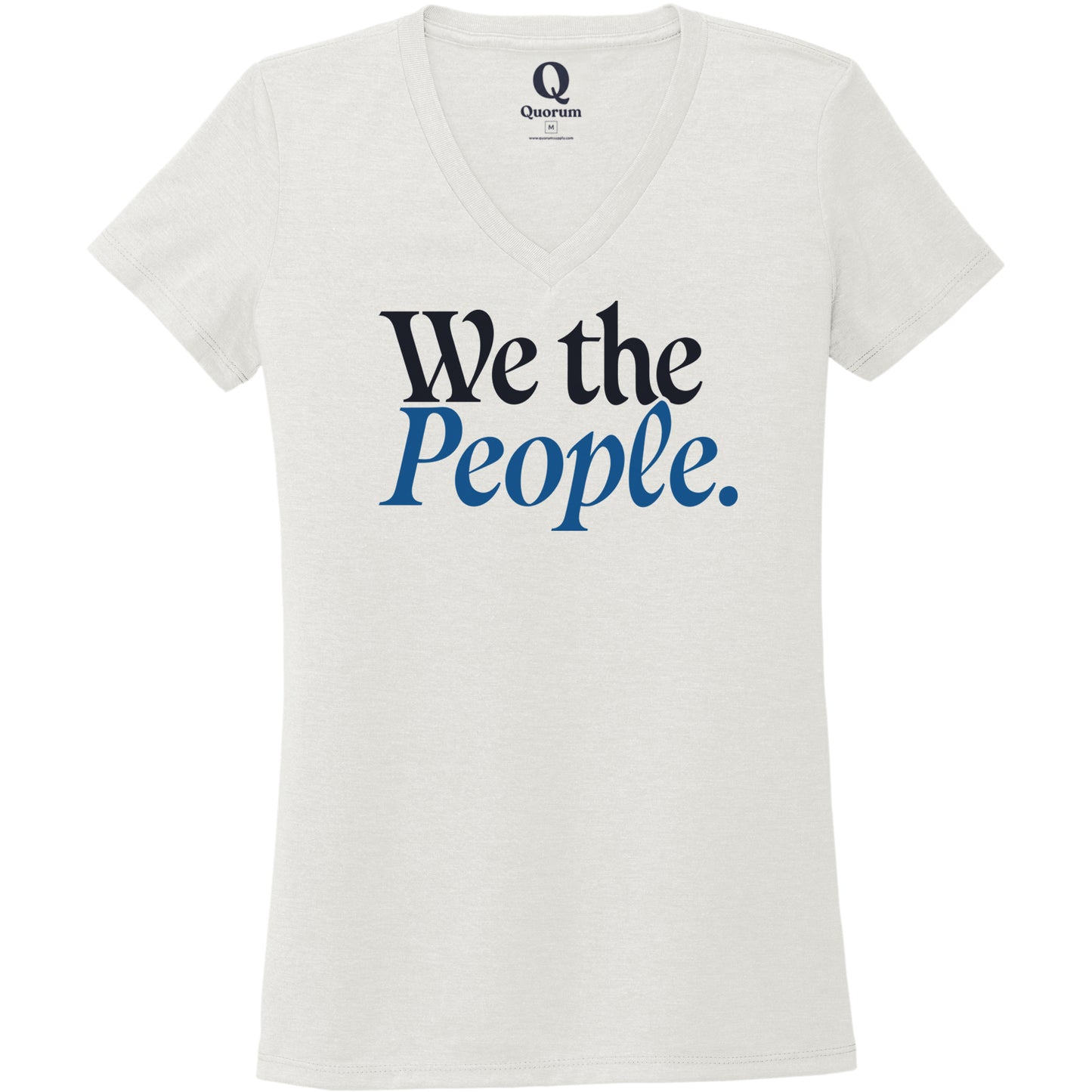 "We the People." Quorum Women's Tri-Blend V-Neck front print in Fairly White