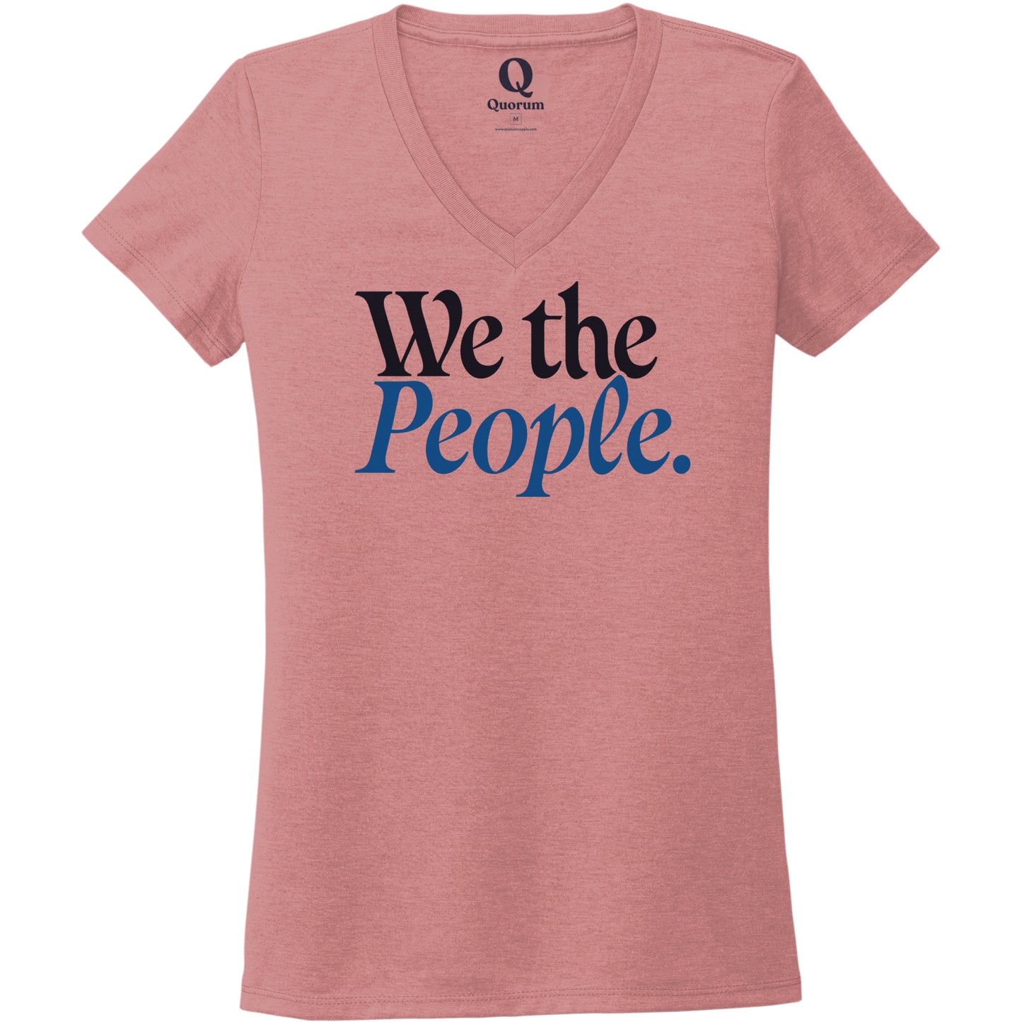 "We the People." Quorum Women's Tri-Blend V-Neck front print in Vintage Rose