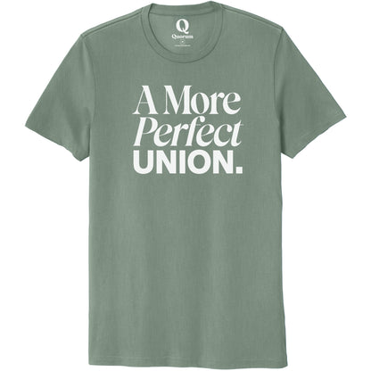 "A More Perfect Union." Quorum Unisex 100% Organic Cotton Tee editorial print in Matcha Green