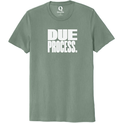 "Due Process." Quorum Unisex 100% Organic Cotton Tee editorial print in Matcha Green