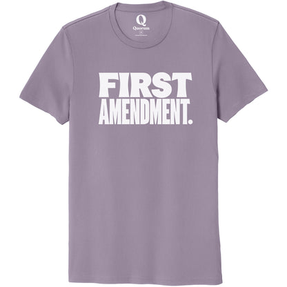 "First Amendment." Quorum Unisex 100% Organic Cotton Tee editorial print in Cosmic Purple