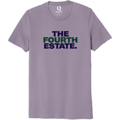 "The Fourth Estate." Quorum Unisex 100% Organic Cotton Tee front print in Cosmic Purple