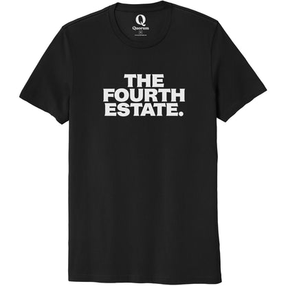"The Fourth Estate." Quorum Unisex 100% Organic Cotton Tee editorial print in Deep Black