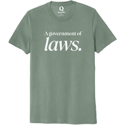 "A government of laws." Quorum Unisex 100% Organic Cotton Tee editorial print in Matcha Green