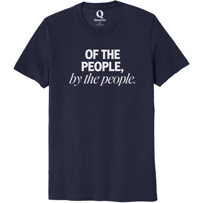 "Of the People, by the People." Quorum Unisex 100% Organic Cotton Tee editorial print in Night Sky Navy