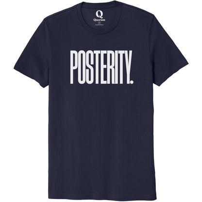 "Posterity." Quorum Unisex 100% Organic Cotton Tee editorial print in Night Sky Navy