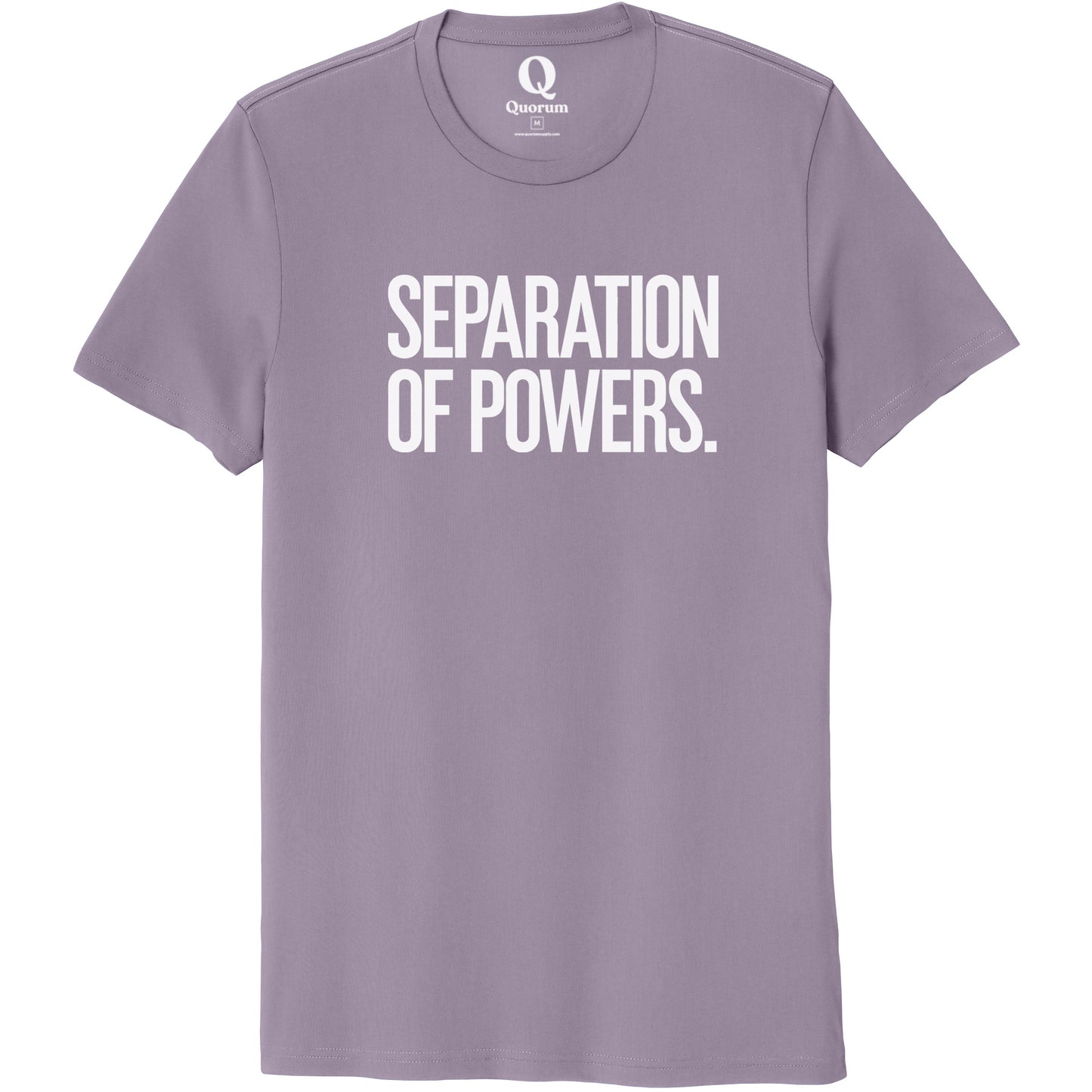 "Separation of Powers." Quorum Unisex 100% Organic Cotton Tee editorial print in Cosmic Purple