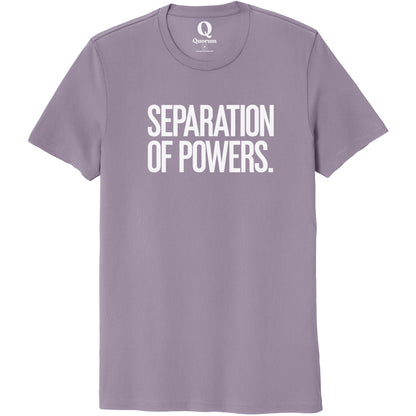 "Separation of Powers." Quorum Unisex 100% Organic Cotton Tee editorial print in Cosmic Purple