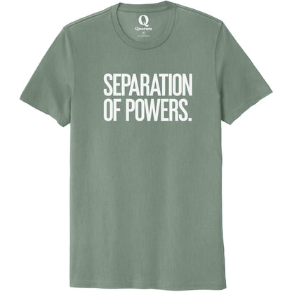 "Separation of Powers." Quorum Unisex 100% Organic Cotton Tee editorial print in Matcha Green